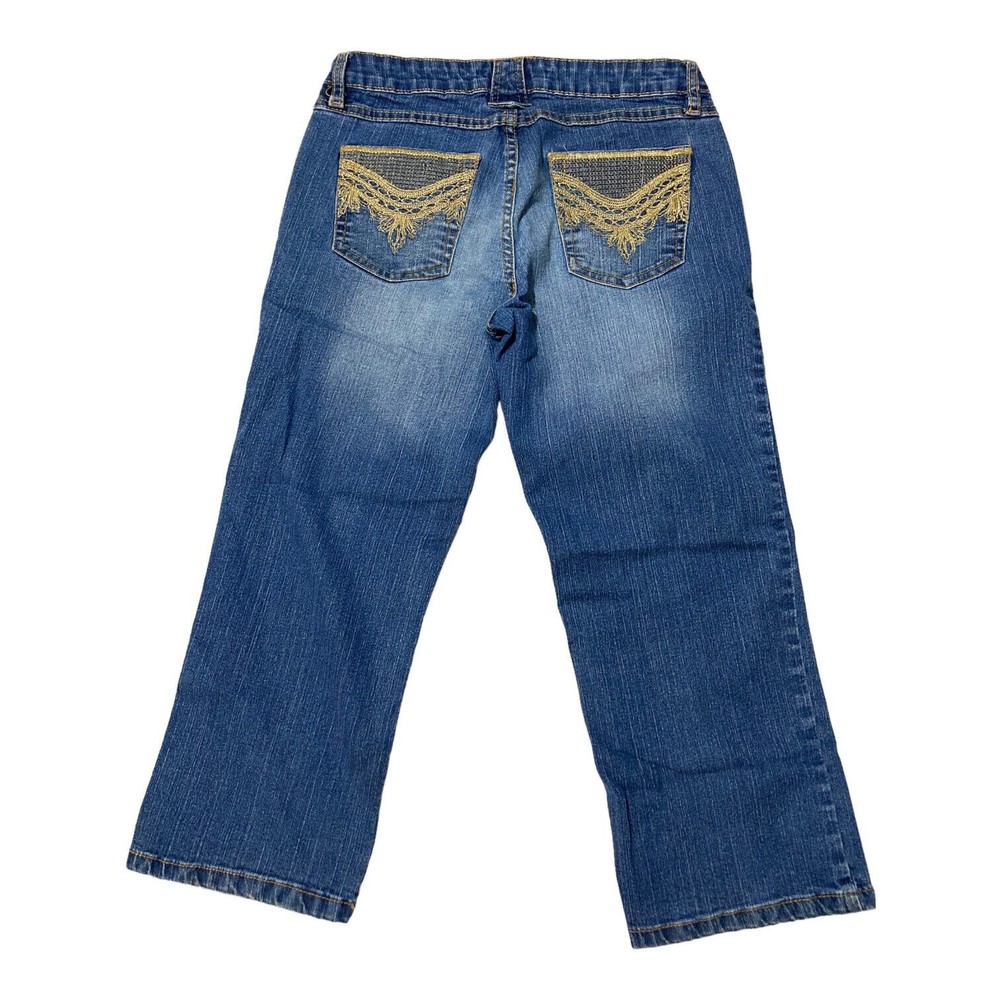 Southpole Cropped Denim Jeans Distressed Mid Rise Stretch Women's 5